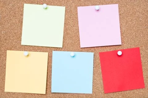 Colourful adhesive notes Stock Photos