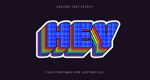 Colourful and bold text effect Stock Illustration