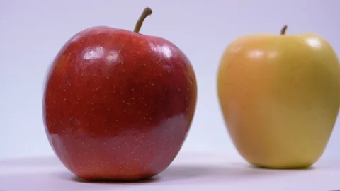 Colourful Apples Spinning on White Background. Fruits, Colourful 스톡 동영상 128330892