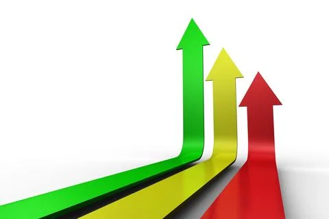 Colourful arrows pointing up Stock Photos