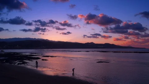 Colourful Atlantic Ocean Sunset Stock Footage 71406464