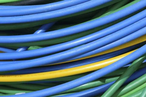 Colourful background of electrical cables Stock Photos