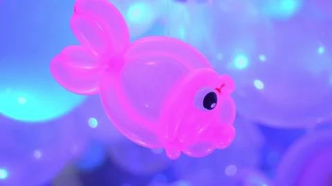 Colourful balloons with light decoration background colse up Stock Footage 119158759