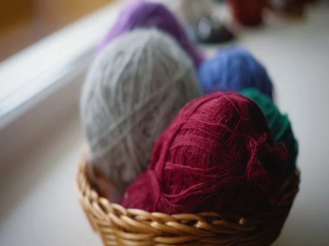 Colourful Balls Of Wool Thread For Knitting. Pastel Stock Footage 122687910