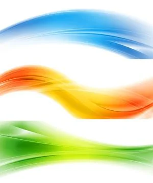 Colourful banners with abstract waves. Vector design eps 10. Gradient mesh... Stock Photos