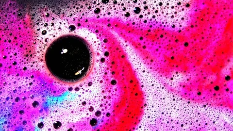 Colourful bath foam with effect Stock Footage 107713926