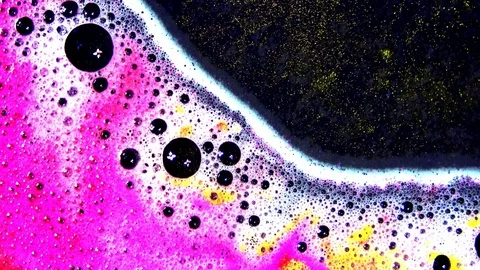 Colourful bath foam with effect Stock Footage 107715712