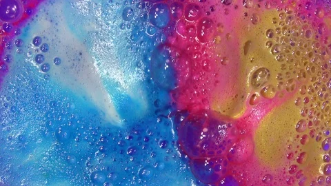 Colourful bath foam, wellness Stock Footage 107716115