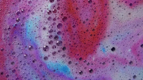 Colourful bath foam, wellness Stock Footage 107721132