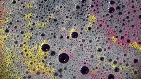 Colourful bath foam, wellness Stock Footage 107721778