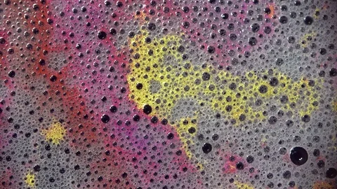 Colourful bath foam, wellness Stock Footage 107722084