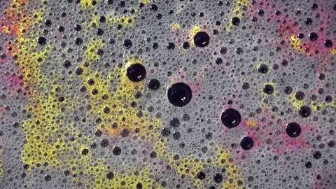 Colourful bath foam, wellness Stock Footage 107722301