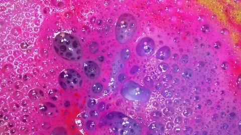 Colourful bath foam, wellness Stock Footage 107723361
