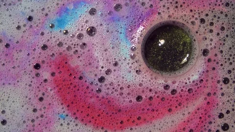 Colourful bath foam, wellness Stock Footage 107726547