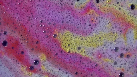 Colourful bath foam, wellness Stock Footage 107732592