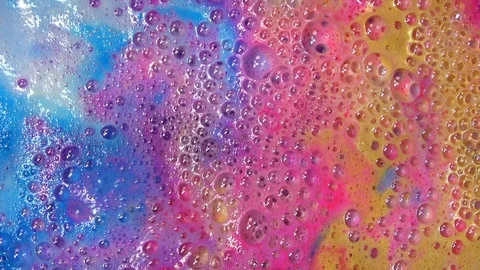 Colourful bath foam, wellness Stock Footage 107734092