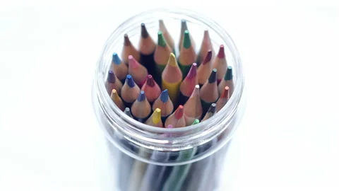 Colourful beautiful crayons on white background. Video stock 148088281