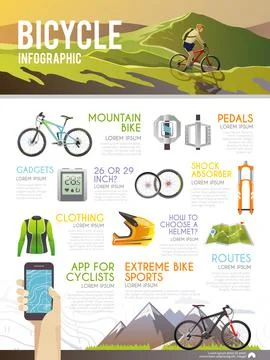 Colourful bicycle vector infographic. Stock Illustration