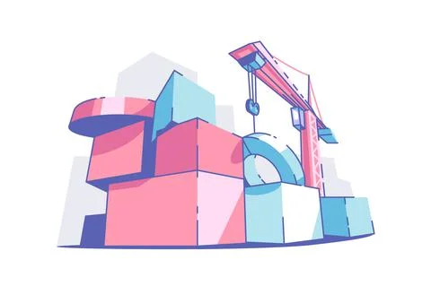 Colourful big building blocks Illustrazione stock