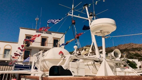 Colourful boat flags and instruments Видео 112256055