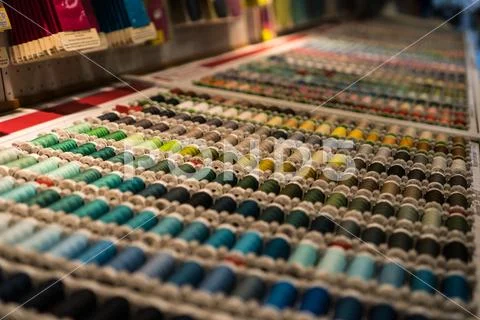 Colourful bobbin threads Stock Photos