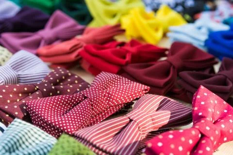Colourful bow ties for sale Stock Photos