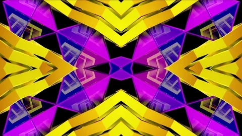 Colourful Box Geometry VJ Loops Stock Footage 74360210