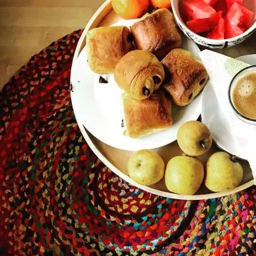 Colourful breakfast Stock Photos