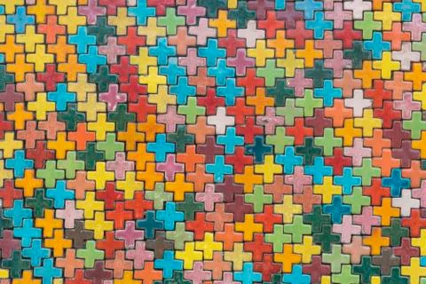 Colourful brick wall for background Stock Photos