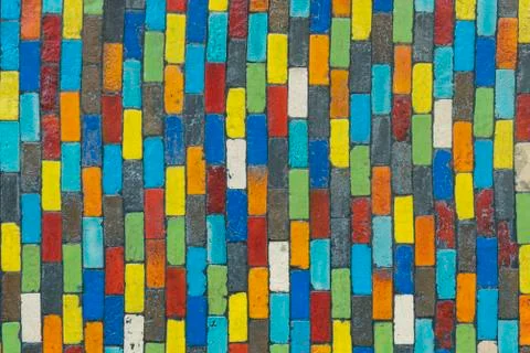 Colourful brick wall for background Foto stock