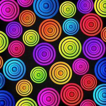Colourful bright disks background. Stock Illustration