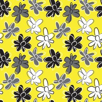 Colourful Brush Strokes Seamless Floral Pattern Stock Illustration