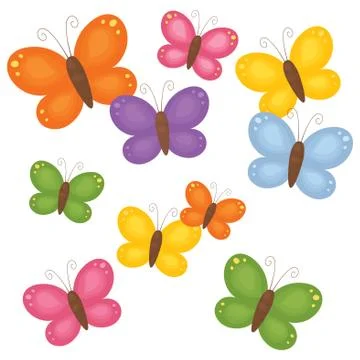 Colourful butterflies. Illustrazione stock