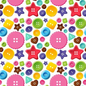 Colourful buttons seamless pattern Stock Illustration
