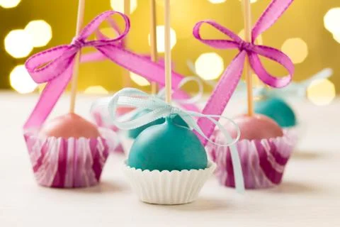 Colourful cake pops Foto stock