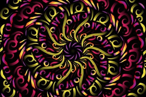 Colourful caleidoscope gradient flower and leaf art pattern of indonesian Stock Illustration