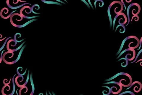 Colourful caleidoscope gradient flower and leaf art pattern of indonesian Stock Illustration
