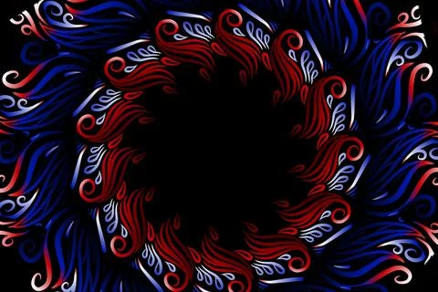 Colourful caleidoscope gradient flower and leaf art pattern of indonesian Stock Illustration