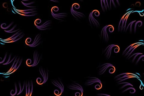 Colourful caleidoscope gradient flower and leaf art pattern of indonesian Stock Illustration