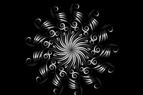Colourful caleidoscope gradient flower and leaf art pattern of indonesian イラスト素材