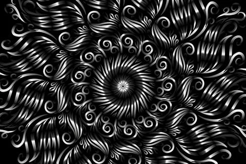 Colourful caleidoscope gradient flower and leaf art pattern of indonesian Stock Illustration