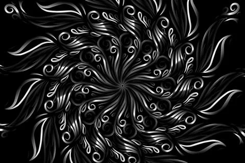 Colourful caleidoscope gradient flower and leaf art pattern of indonesian Stock Illustration