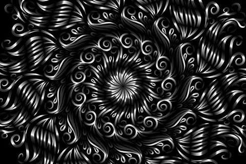Colourful caleidoscope gradient flower and leaf art pattern of indonesian Stock Illustration