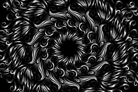 Colourful caleidoscope gradient flower and leaf art pattern of indonesian Stock Illustration