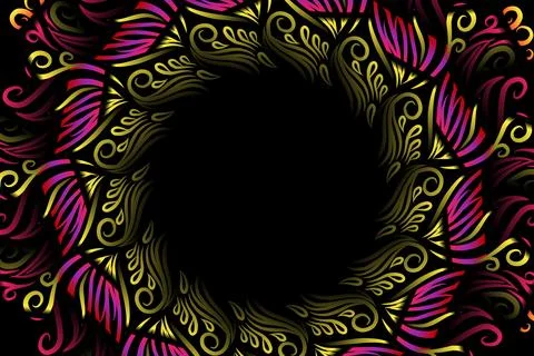 Colourful caleidoscope gradient flower and leaf art pattern of indonesian Stock Illustration