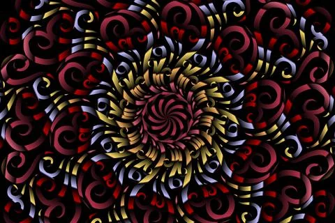Colourful caleidoscope gradient flower and leaf art pattern of indonesian Stock Illustration