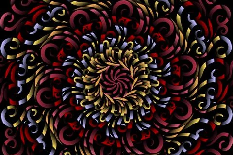 Colourful caleidoscope gradient flower and leaf art pattern of indonesian Stock Illustration