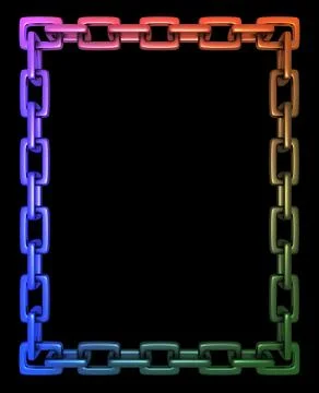 Colourful Chain Frame Stock Illustration