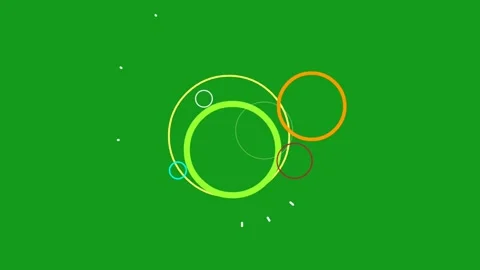 Colourful circles motion graphics with green screen background Stock Footage 134437541