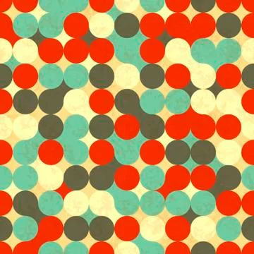 Colourful circles, retro seamless pattern Stock Illustration